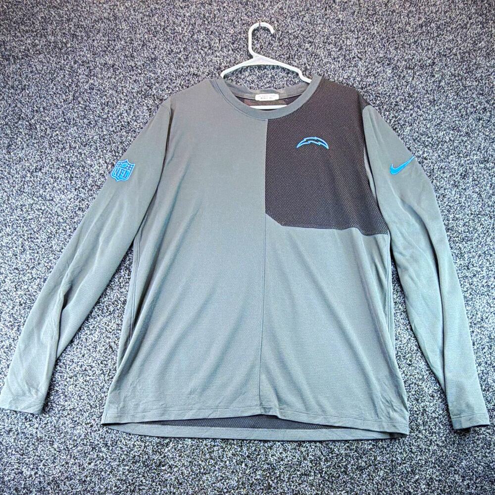 Nike Los Angeles Chargers Team Issued Dri-FIT Long Sleeve Shirt Gray Large